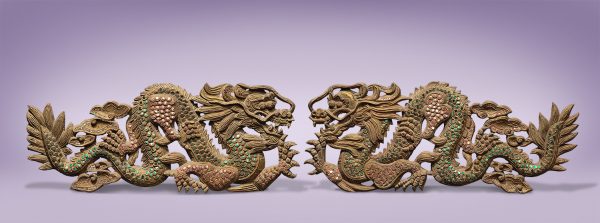Asian Antique Wood Dragons