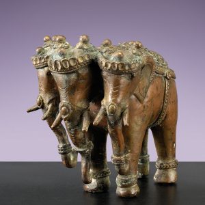 Three Crowned Headed Elephant Antique - Kayah, 18th Century
