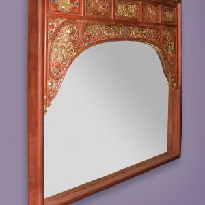 Teak Full Mirror with Stones Antique - China, early 20th Century