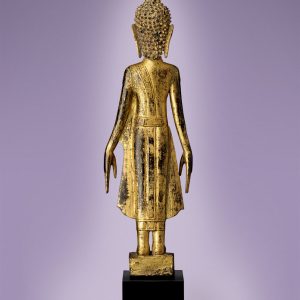 Gold Standing Image of the Buddha Antique - Lanna, 17th Century